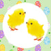 Easter Chicks Yellow Pink & Orange Decoration Set Craft Activity (6 Pack) 4cm