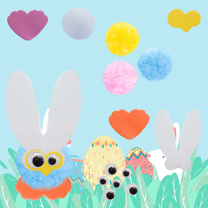 Easter Arts and Craft Pom Pom Set 18cm x 16cm Multicolour X 1