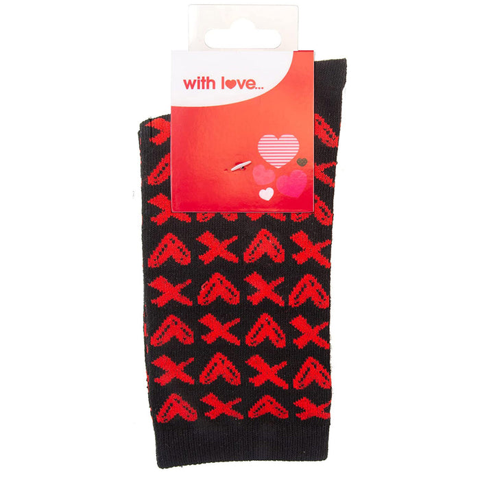 Heart & Kisses Couples Socks Sizes 5-8 - Valentines