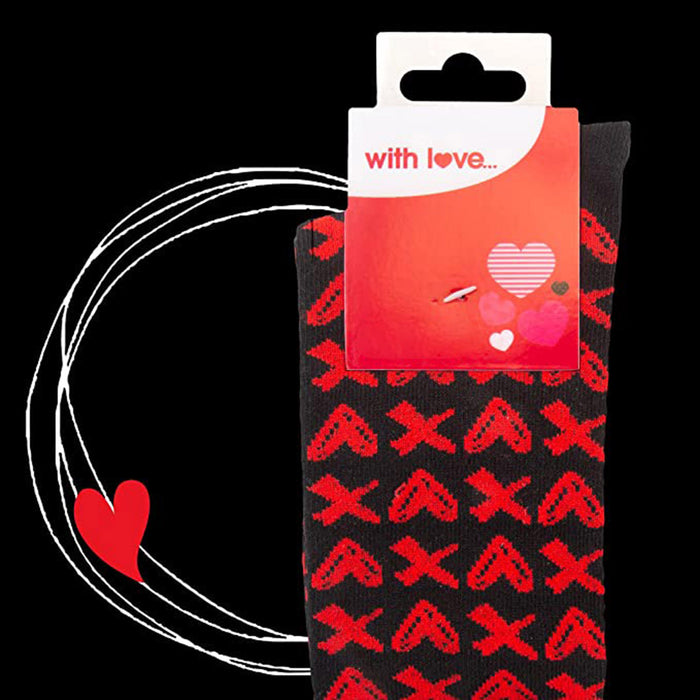 Heart & Kisses Couples Socks Sizes 9-11 Valentines