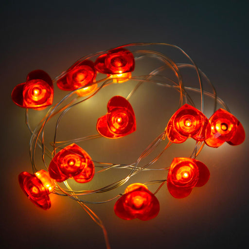 Valentines Heart String Light Decoration 10 Hearts - 120cm Red X 1
