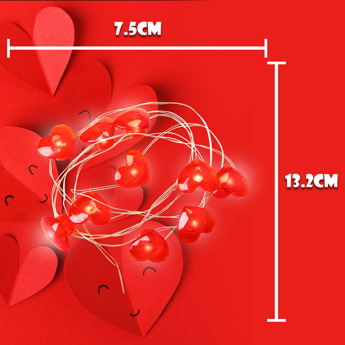 Valentines Heart String Light Decoration 10 Hearts - 120cm Red X 1