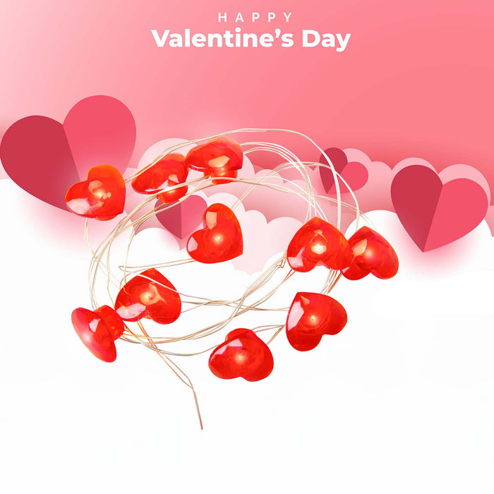 Valentines Heart String Light Decoration 10 Hearts - 120cm Red X 1