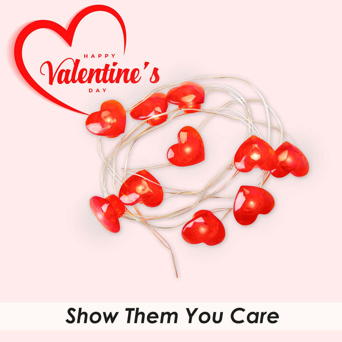 Valentines Heart String Light Decoration 10 Hearts - 120cm Red X 1