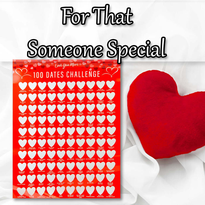 Valentines 100 Dates Scratch Off Challenge 34cm x 22cm Red X 1