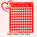 Valentines 100 Dates Scratch Off Challenge 34cm x 22cm Red X 1