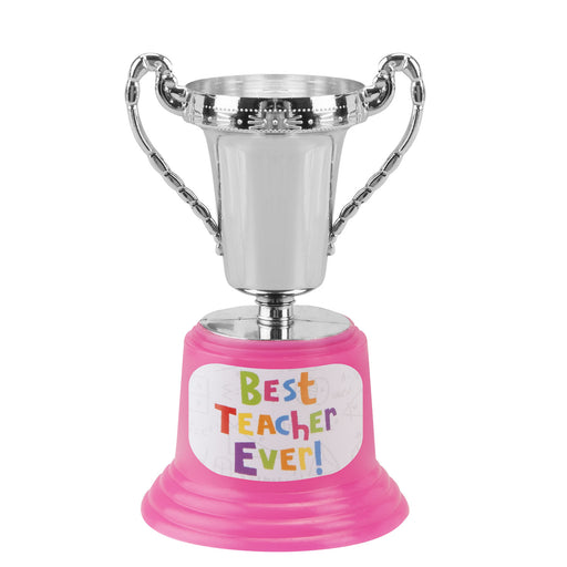 Best Teacher Trophy School End of Year Gift Novelty Fun Present  Silver