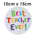 Best Teacher Jumbo Badge School End of Year Gift Novelty Fun Present  White