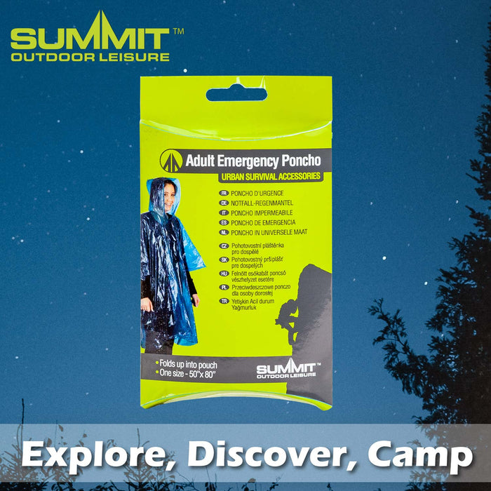 Adults Poncho - Camping, Travel Holiday Accessories for summer - Clear