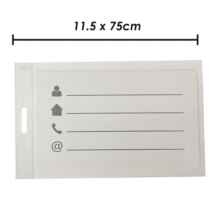 Luggage Address Tags  Self Laminating Travel Tags Suitcase Bag 2 Piece White