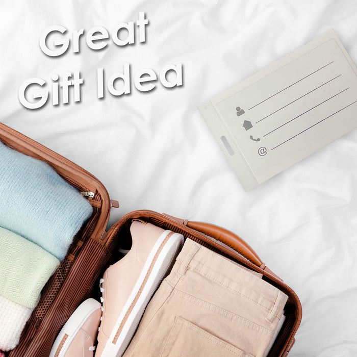 Luggage Address Tags  Self Laminating Travel Tags Suitcase Bag 2 Piece White