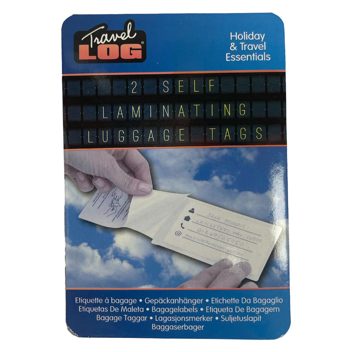 Luggage Address Tags  Self Laminating Travel Tags Suitcase Bag 2 Piece White