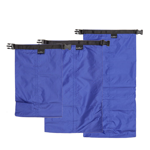 Dry Sacks Lightweight for Food, and Clothes Pack of 3 - 1 x 2L 4L 8L Royal Blue