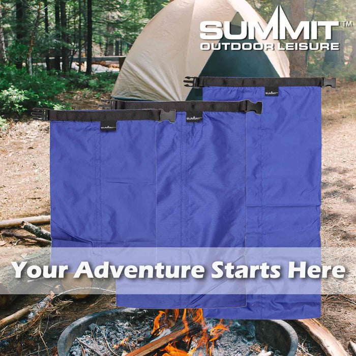 Dry Sacks Lightweight for Food, and Clothes Pack of 3 - 2L 4L 8L Royal