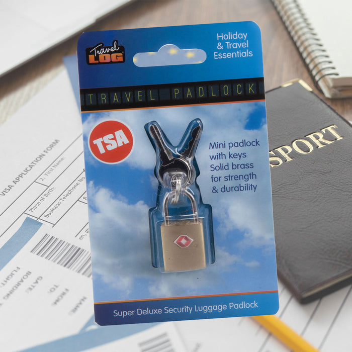 TSA Key Padlock Solid Brass TSA Approved - for Holiday, Luggage 1 Piece Gold