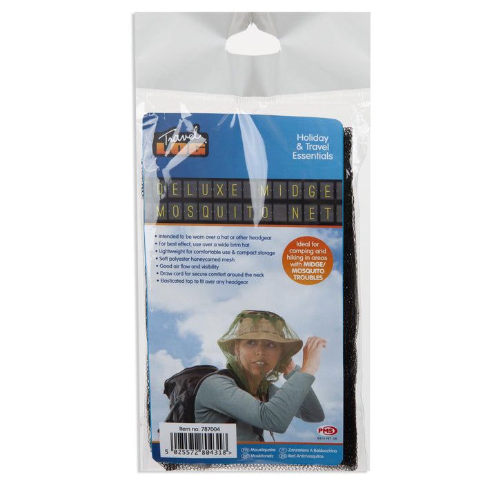 Head Mosquito Net Insect Repellentn Midge Extra Fine Holes Netting
 50cm Black