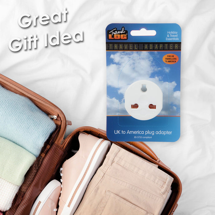 USA Plug Adaptor UK to USA Plug Adaptor Travel Adaptor Accessory White
