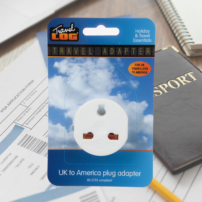 USA Plug Adaptor UK to USA Plug Adaptor Travel Adaptor Accessory White