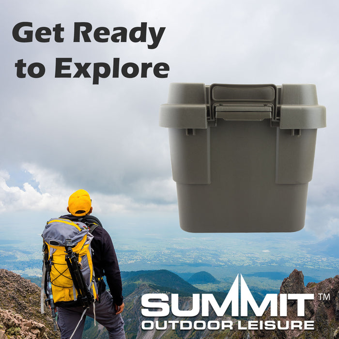 Storage Box 30L Carry Handles Camping Box Dry Storage Green 36 x 36 x 39cm