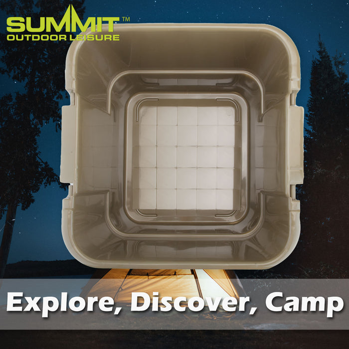 Storage Box 30L Carry Handles Camping Box Dry Storage Green 36 x 36 x 39cm