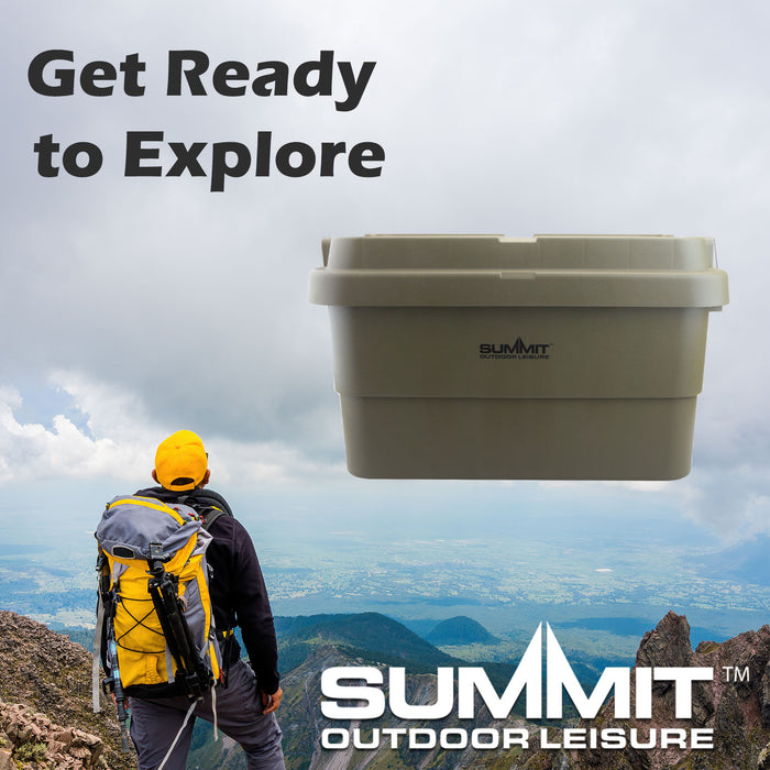 Storage Box 50L Carry Handles Camping Box, Dry Storage Green 36 x 39 x 59cm