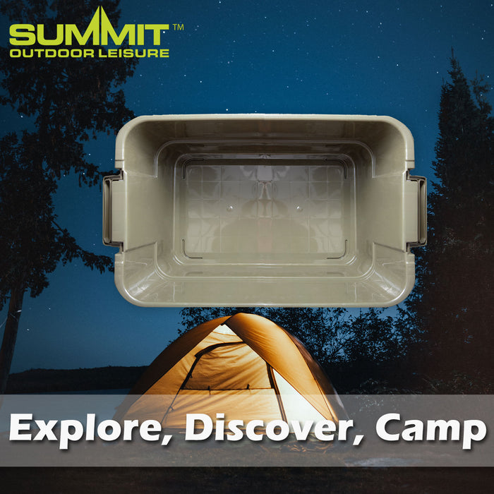 Storage Box 50L Carry Handles Camping Box, Dry Storage Green 36 x 39 x 59cm