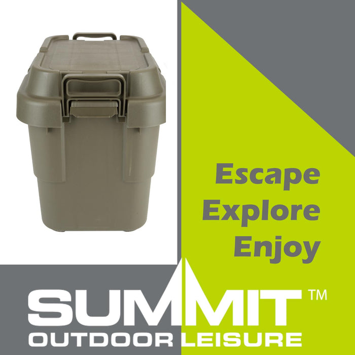 Storage Box 22L Carry Handles Camping Box, Dry Storage Green 39 x 36cm