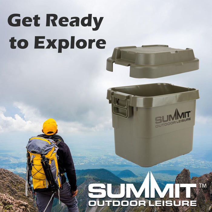 Storage Box 70L Carry Handles Camping Box, Dry Storage Green 36 x 39 x 76cm