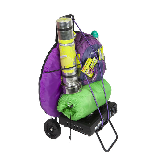 Festival Travel Trolley - MAX 50kgs Lightweight Foldable with bungee cord Black