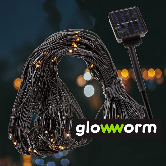 Multicoloured Solar Net Lights - 80 LED Glowworm