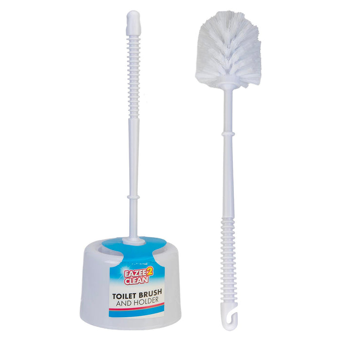 Toilet Brush And Holder White With Wrap Card White - 35cm x 10cm