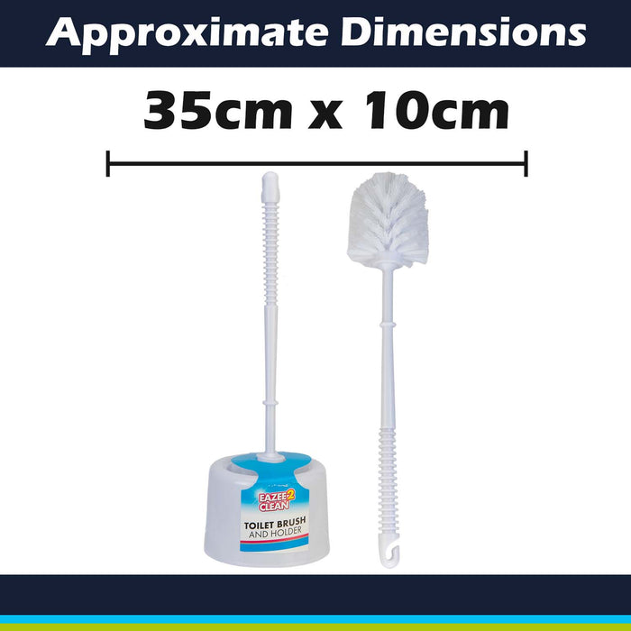 Toilet Brush And Holder White With Wrap Card White - 35cm x 10cm