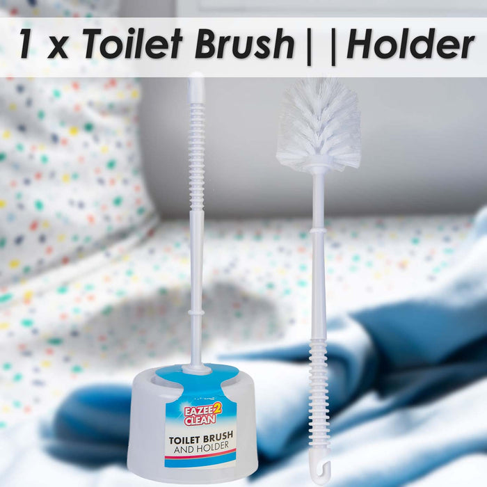 Toilet Brush And Holder White With Wrap Card White - 35cm x 10cm