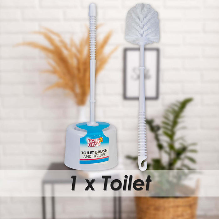 Toilet Brush And Holder White With Wrap Card White - 35cm x 10cm