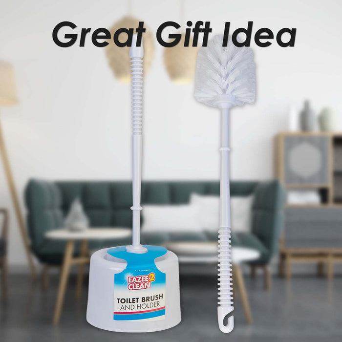 Toilet Brush And Holder White With Wrap Card White - 35cm x 10cm