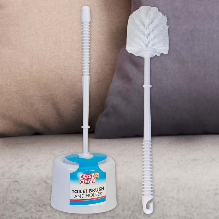 Toilet Brush And Holder White With Wrap Card White - 35cm x 10cm