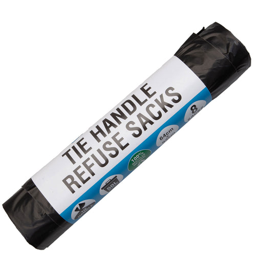 Refuse 8 PK 50L Tie Bags/Sacks Strong Secure, Refuse Sacks 50L Multi-Coloured