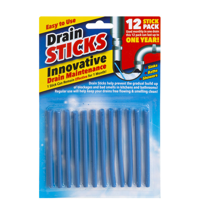 Drain Cleaner Sticks Magic Drain Maintenance DeClogger Innovative  12 pack Blue