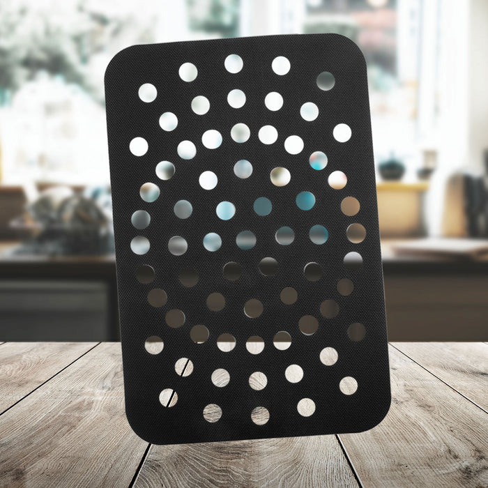 Air Fryer Liner Rectangle 2 Pack Reusable Non Stick PTFE Liners 20 x 13cm Black