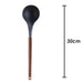 Ladle Wood Handle Acacia Wooden Heat Resistant Ladle Kitchen  30cm Black