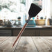 Solid Turner Wood Handle Acacia Wooden Heat Resistant Solid Turner 32cm Black