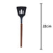 Slotted Turner Wood Handle Acacia Wooden Heat Resistant Turner  32cm Black