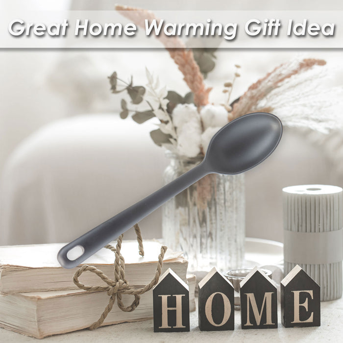 Solid Spoon Heat Resistant Slotted Turner Kitchen Recycled Materials 32cm Black