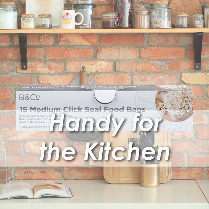 Food Bags Click Seal Medium 15 Pack Clear