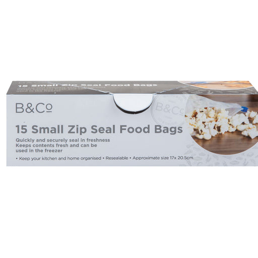 Food Bags Zip Seal Medium 15 Pack Storage Bags Top Seal Reusable 15 Pack Clear