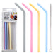 Silicone Straws Reusable 4 Pack Blue Grey Yellow Pink 4 pack Multi-Coloured