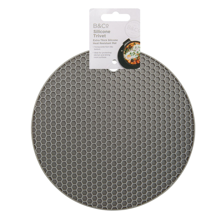 Air Fryer Liner Round Silicone Trivet Accessory Reusable Non Stick 18cm Grey