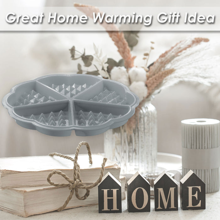 Air Fryer Liner Waffle Heart Shaped Mould Silicone Reusable Non Stick 18cm Grey