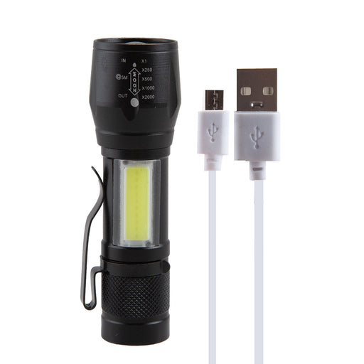 Torch Lantern 3W rechargeable USB Convenient Torch Easily Recharge  Black 3W