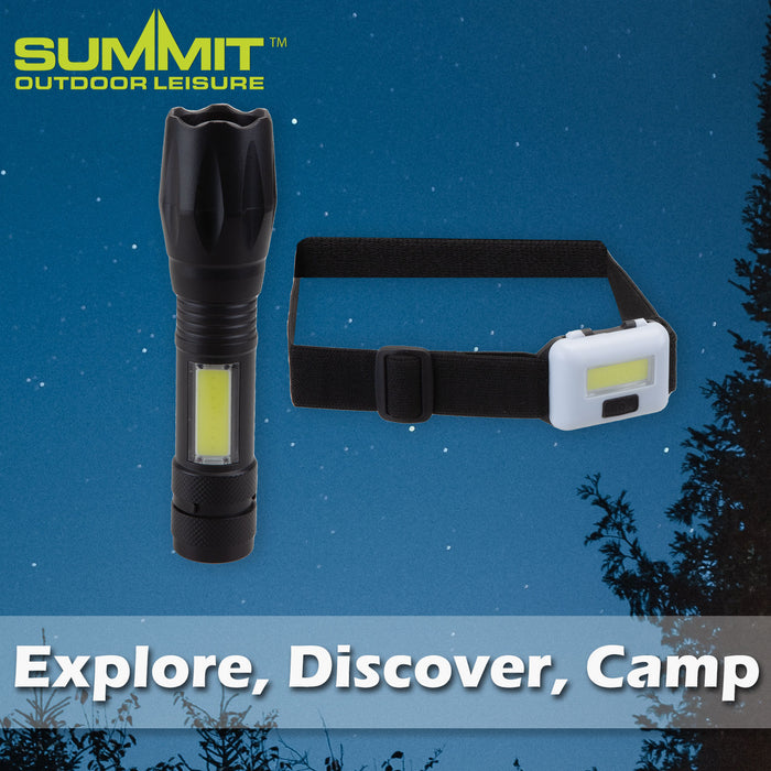 Torch Set 3W Focus Beam Head Light USB rechargeable, 3 Hours Charge